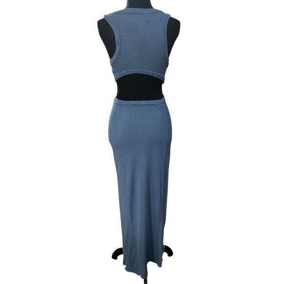 NWT! L*Space Charli Micro Ribbed Cut Out Dress in Offshore - Size Medium - Picture 11 of 14